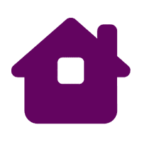 A purple house is shown on the green background.